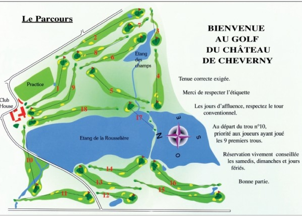 chateau de cheverny parcours carte golf plan