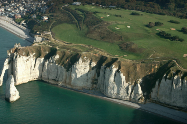 golf etretat seaside cliff normandy